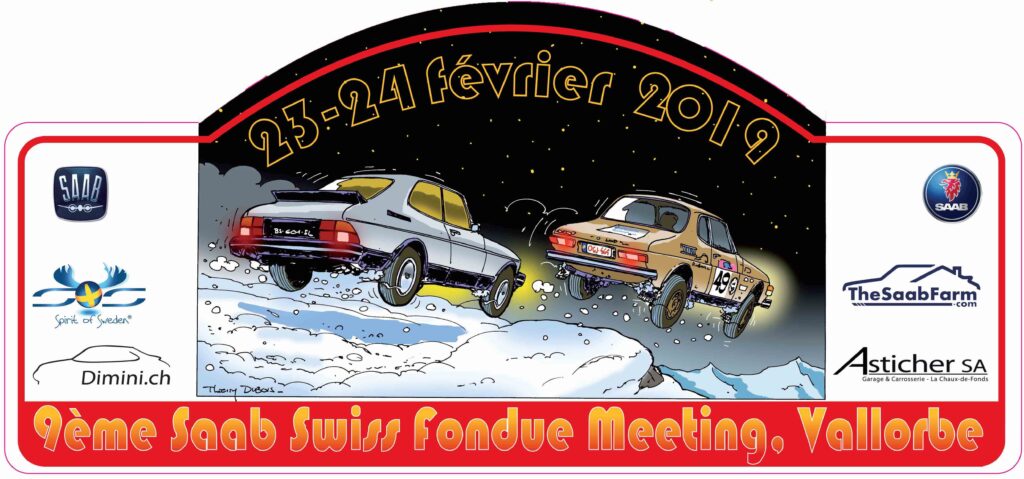 Plaque de Rallye Saab Swiss Fondue Meeting 2019